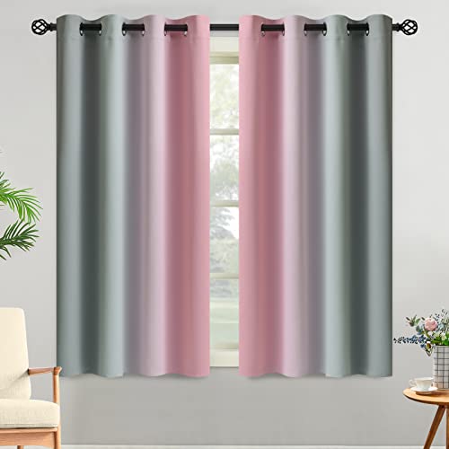 Pink and Grey Blackout Curtains (52"W x 54"L (Pack of 2) / Pink and Grey)