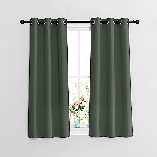 Bedroom Blackout Curtains & Drapes (Dark Mallard / 37"W x 54"L (Pack of 2))