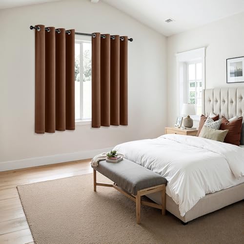Blackout Curtains for Bedroom 2 Panels 50 x 63 Inch Cappuccino Brown (Cappuccino Brown / 50"W x 63"L (Pack of 2))
