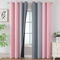 Pink and Grey Ombre Blackout Curtains for Living Room 84 Inch Long 2 Panels (Grey and Pink / 52"W x 84"L (Pack of 2))