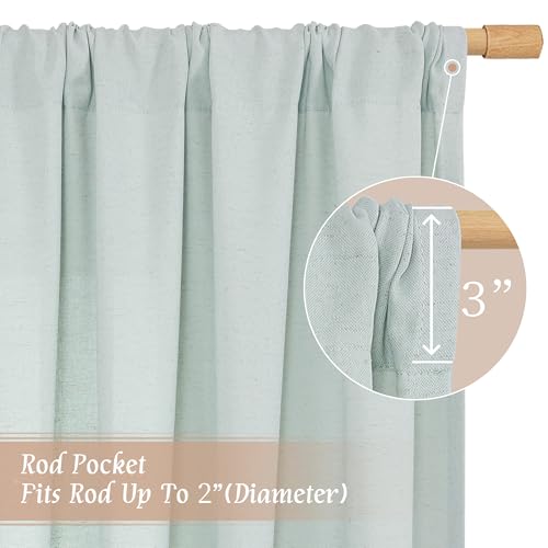 Light Blue Linen Curtains 72 inch Length for Living Room (Light Blue / 52"W x 72"L (Pack of 2))