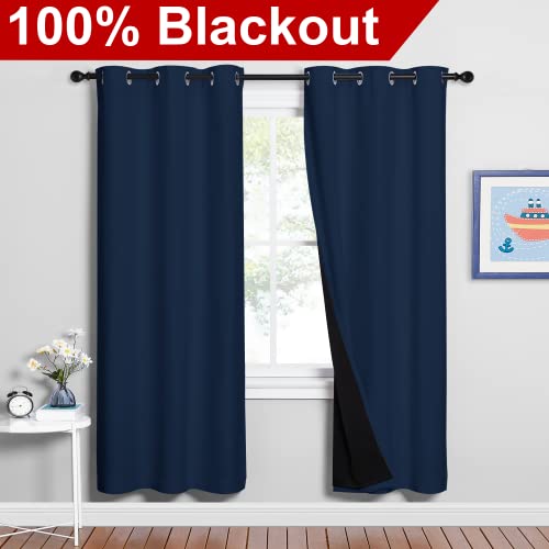 Full Shade Curtain Panels (Navy / 42"W x 72"L (Pack of 2))