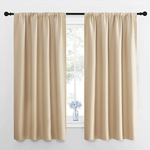 Biscotti Beige Blackout Curtains for Bedroom 42" x 63" 2 Panels (Biscotti Beige / 42"W x 63"L (Pack of 2))