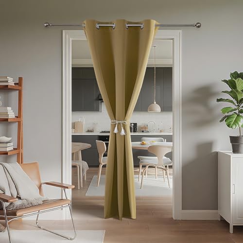 Door Curtain Blackout Curtains for Doorway Privacy Closet Drapes (Beige / 40"W x 78"L (Pack of 1))