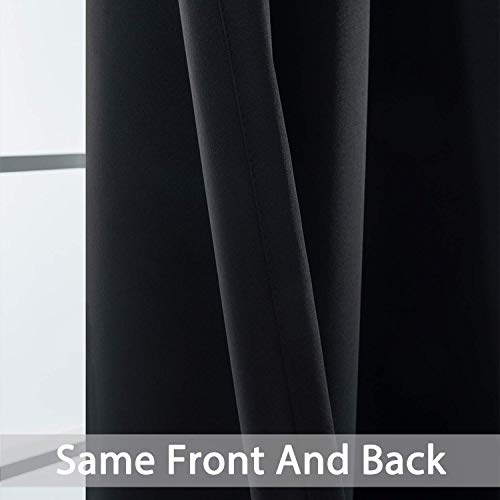 Room Darkening Curtains 52x84 inch Length Black (Black / 52"W x 84"L (Pack of 2))