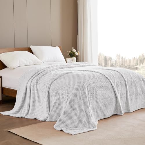 Soft Waffle Fleece Bed Blanket King Size (Heather Gray / 90x104 in)