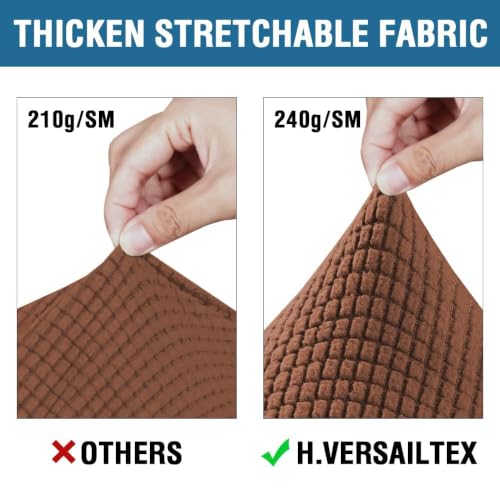 3 Piece Stretch Sofa Covers for 2 Cushion Sofa Couch Covers for Living Room Sofa Slipcovers (Medium-XL / Caramel)