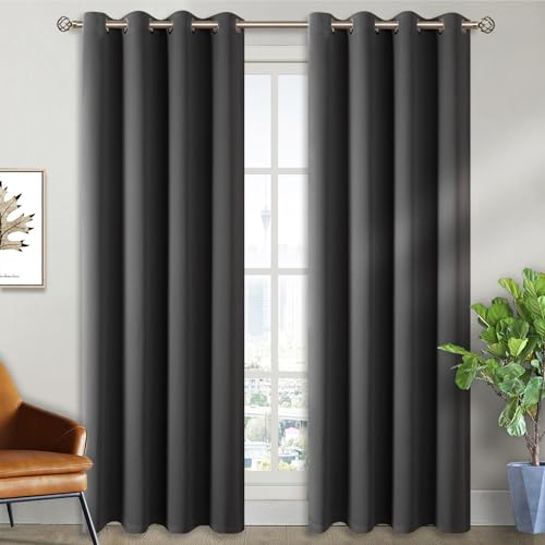Blackout Curtains (Dark Grey / 52"W x 84"L (Pack of 2))