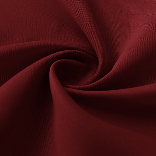 Blackout Curtains for Bedroom Living Room Nursery 63 inches Long (Burgundy Red / 34"W x 63"L (Pack of 2))
