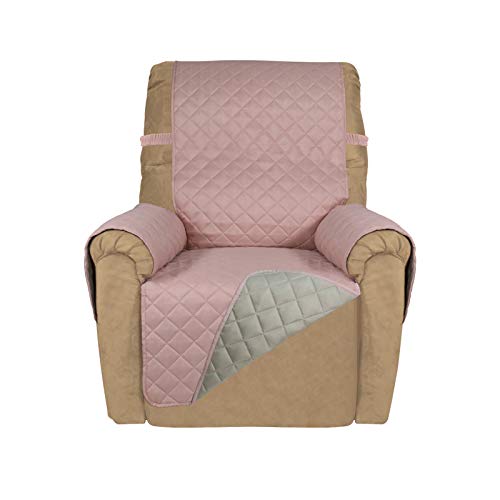 Reversible Recliner Chair Covers Couch Covers for Dogs (Small Recliner / Pink/Beige)