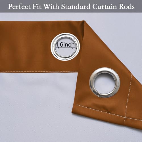Burnt Orange to Grey White Ombre Room Darkening Curtains 96 Inch (52"W x 96"L (Pack of 2) / Burnt Orange to Grayish White)