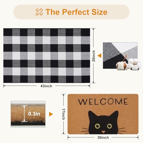 Welcome Mat Set (Cat With Green Eyes)