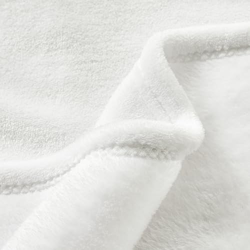 Fleece Blanket Soft Plush Throw for Couch White 30"x40" (White / Kids(30"x40"))