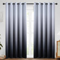 Ombre Gradient Black White to Gray Curtains for Bedroom (62"W x 84"L (Pack of 2) / Black and White)