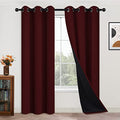 Burgundy Red Blackout Curtains 84 Inches Long for Bedroom 42" Wide (42"W x 84"L (Pack of 2) / Burgundy Red)