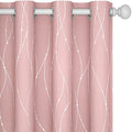 Living Room Curtains 108 Inch Long (Coral Pink/Wave Dots / 52"W x 108"L (Pack of 2))