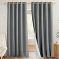 100% Absolutely Blackout Linen Curtains with Thermal Insulated White Liner (62"W x 120"L (Pack of 2) / Dove Grey)