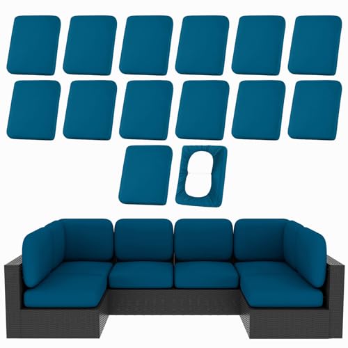 14Pcs Patio Cushion Covers (Peacock Blue / 14PCS)