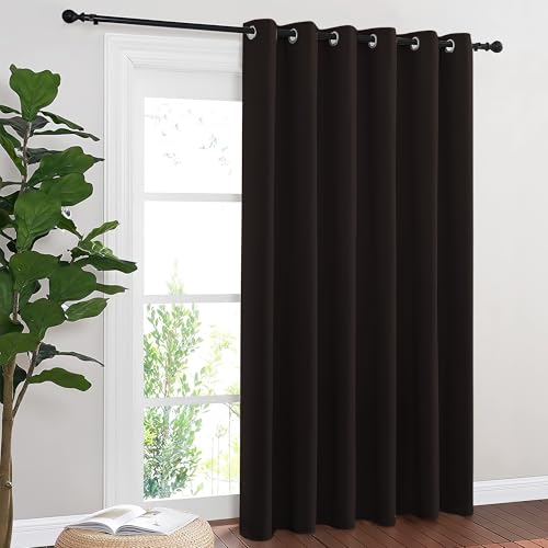 Blackout Sliding Door Curtains 84 Inch Length (Toffee Brown / 80"W x 84"L (Pack of 1))
