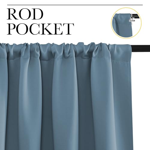 RV Blackout Curtains for Camper Windows (Smoky Blue / 34"W x 30"L (Pack of 2))