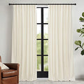 Ivory White Velvet Curtains 72 inches with Hook Belt (Ivory / 52"W x 72"L (Pack of 2))