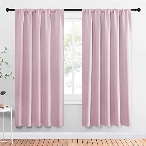Blackout Curtains for Girls Room (Baby Pink / 52"W x 72"L (Pack of 2))