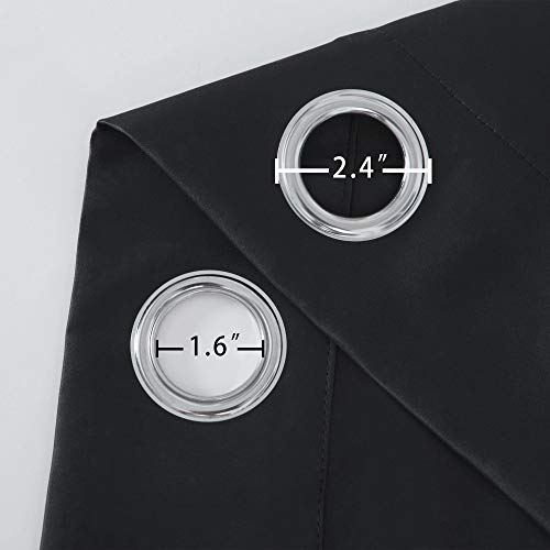 Black Blackout Curtains 66 x 63 Inch Length (Black / 66"W x 63"L (Pack of 2))