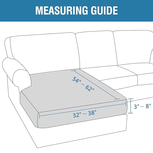 Velvet Stretch Individual Chaise Cover Sectional Couch Covers for L Shaped Sofa Both Left (Ivory / Chaise Cover)