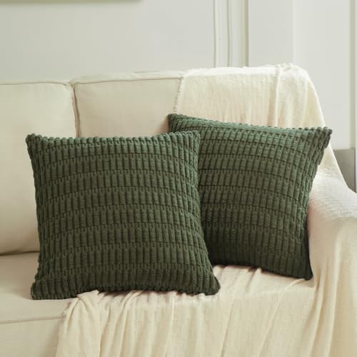 4 Packs Decorative Throw Pillow Covers for Living Room Couch Bed (26" x 26" (Pack of 4) / Olive Green)