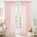 95 Inches Long Pink Linen Curtains for Living Room (Pink / 52"W x 95"L (Pack of 2))