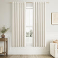 100% Blackout Linen Curtains for Bedroom 63 Inches Long Natural Cream Black Out Curtain Back Tab Thermal Insulated Room Darkening Window Drapes for Living Room 2 Panels Beige Ivory 52x63 (Cream / 52"W x 63"L (Pack of 2))