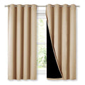 Extra Long Truly Blackout Drapes for Hall and Villa (Biscotti Beige / 46"W x 45"L (Pack of 2))