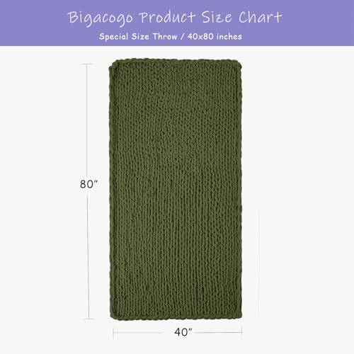 Chunky Knit Throw Blanket for Couch (Yellow Green / 40"x80" (Special Size Throw))