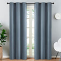 Blackout Curtains 38x90 inch Stone Blue Thermal Drapes (Stone Blue / 38"W x 90"L (Pack of 2))