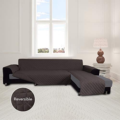 Reversible L Shape Sectional Couch Cover (Small / Chocolate/Chocolate)