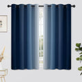 Ombre Curtains Blue and Greyish White for Living Room (52"W x 54"L (Pack of 2) / Blue)