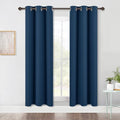 Bedroom Blackout Draperies Panels (Dark Blue / 42"W x 72"L (Pack of 2))