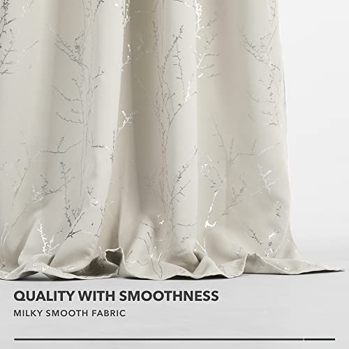Living Room Curtains 54 Inches Long (Light Beige/Tree Branch / 42"W x 54"L (Pack of 2))