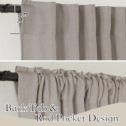Sheer Curtains 102 inches (Birch Brown / 52"W x 102"L (Pack of 2))