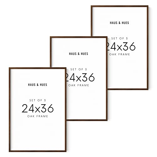 24x36 Walnut Oak Frame Set of 3 (Set of 03 / Walnut Oak / 24x36 in)