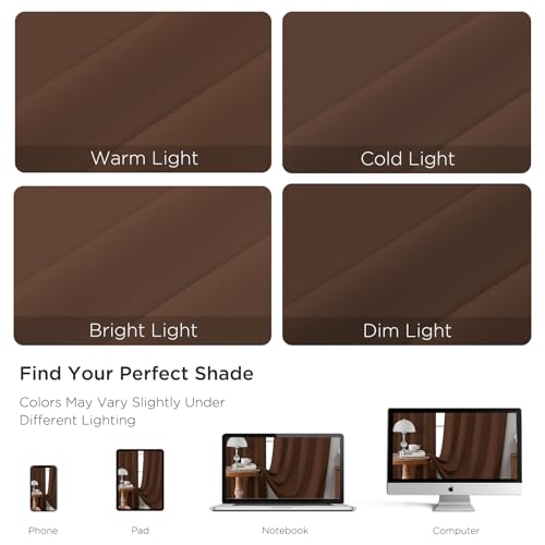 Custom Blackout Curtains for Bedroom Living Room (Brown / Customsize)