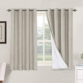 Linen Blackout Curtains 54 Inches Long 100% Absolutely Blackout Thermal Insulated Textured Linen Look Curtain Draperies Anti (Stone / 52"W x 54"L (Pack of 2))