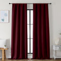 Ava Burgundy Blackout Curtains for Bedroom 96 Inches Long 2 Panels (Burgundy / 40"W x 96"L (Pack of 2))