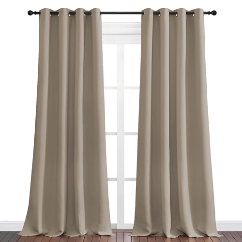 Taupe Blackout Curtains 102" Long (Taupe / 55"W x 102"L (Pack of 2))