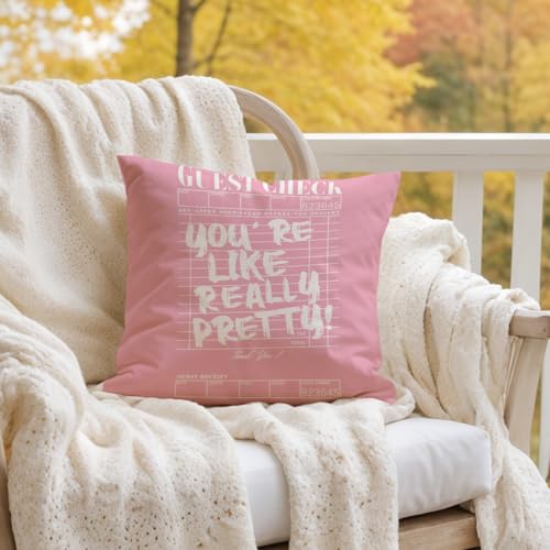 Pink Inspirational Pillow Covers 18x18 (Pink Guest Check 18x18 Inch)
