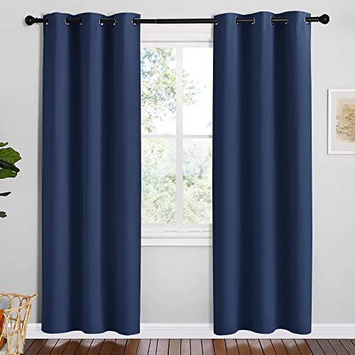 Navy Blackout Curtains for Kid's Room 42" Wide x 78" Long 2 Panels (Navy / 42"W x 78"L (Pack of 2))