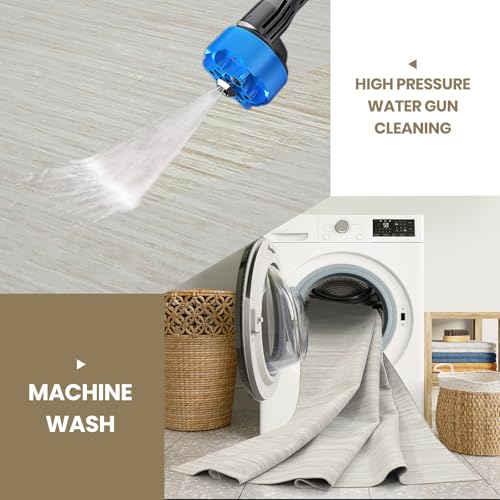 8x10 Washable Area Rugs for Living Room (8' x 10' (Rectangular) / White-light Brown-grey)