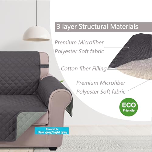 4 Seater Sofa Cover 91''Large Couch Cover (Dark Grey/Light Grey / 91''sofa Xxl - Xxl Large)