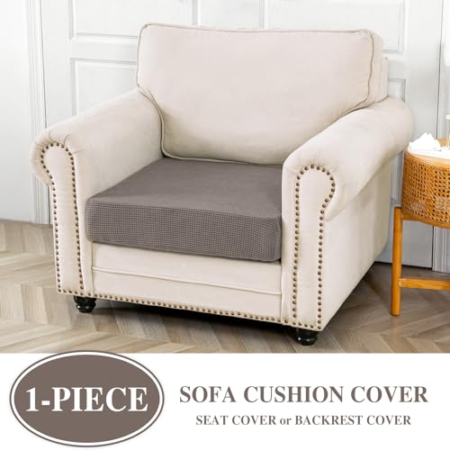 Couch Cushion Cover Seat Cushion Cover Stretch Armchair Cover Separate Sectional Sofa Slipcovers Furniture Protector (Taupe / 1PC Seat Cover or Backrest)