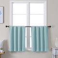 Ava Aqua Short 24 Inches Blackout Curtain 2 Panels Set (Aqua / 30"W x 24"L (Pack of 2))